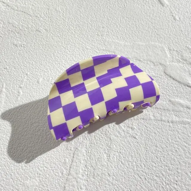 Checker Pattern Hair Claw Clip