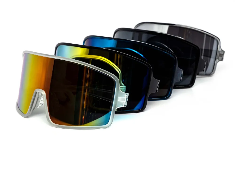 12-Pack Oversized Sport Shield Mirror Full-Frame Sunglasses
