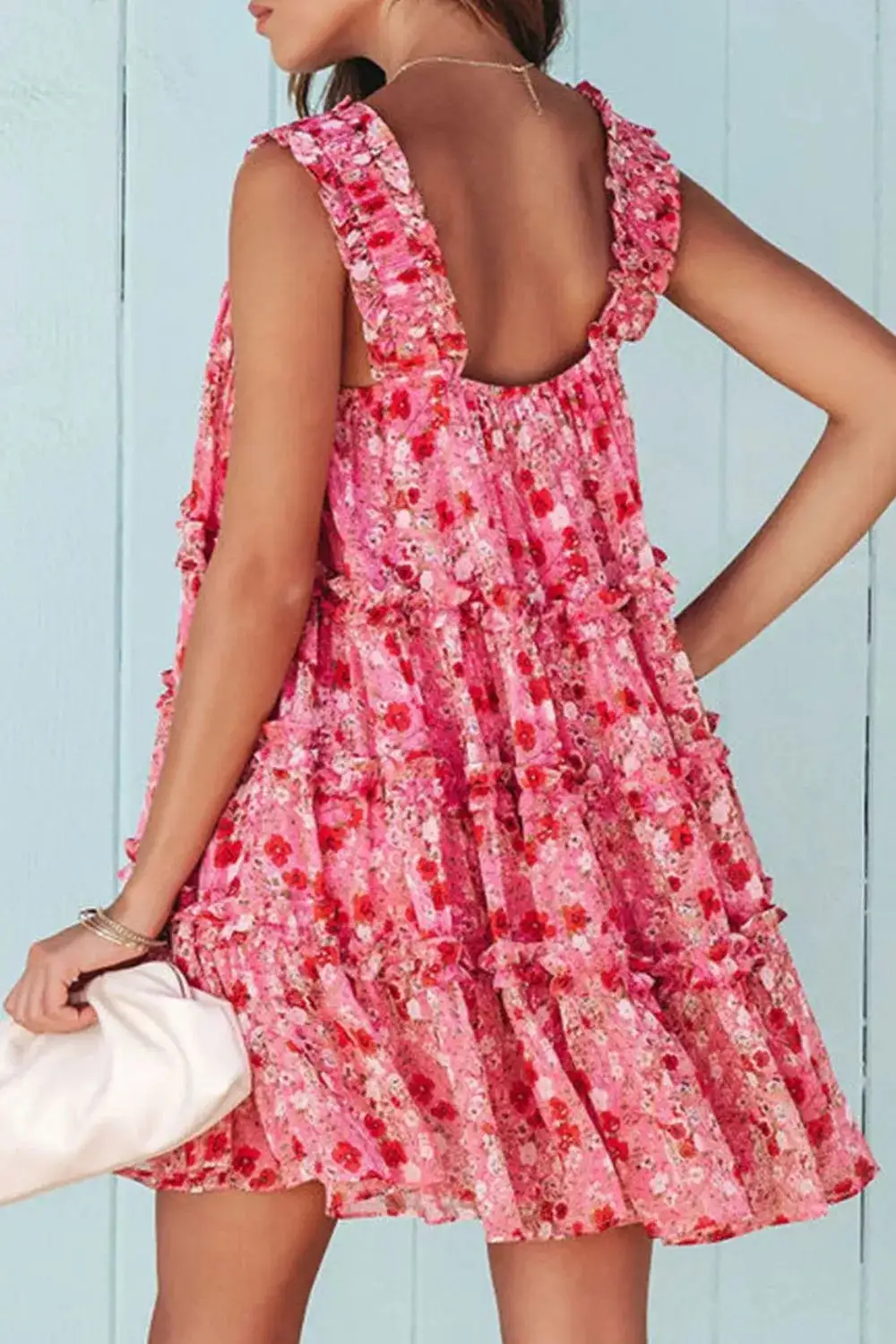 Print Ruffle Tiered Mini Dress