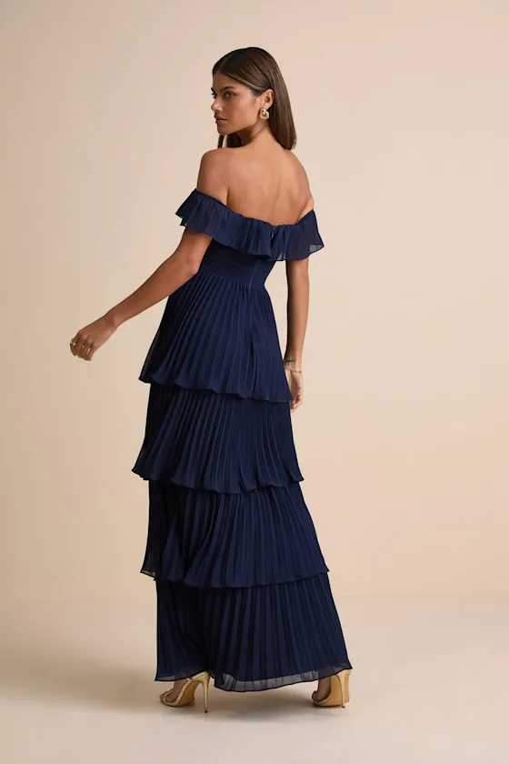 Always Remarkable Light Blue Floral Off-the-Shoulder Maxi Dress