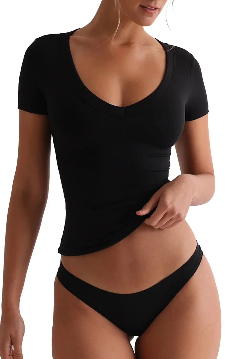Scoop-Neck Short-Sleeve T-Shirt