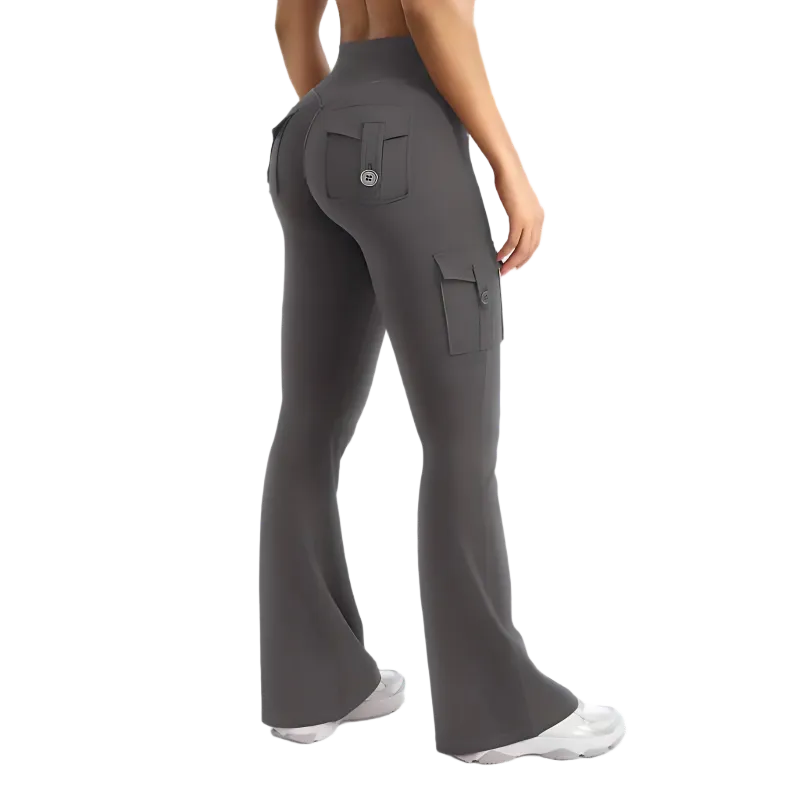 Women's High Waisted Scrunch Flare Yoga Leggings with Pockets