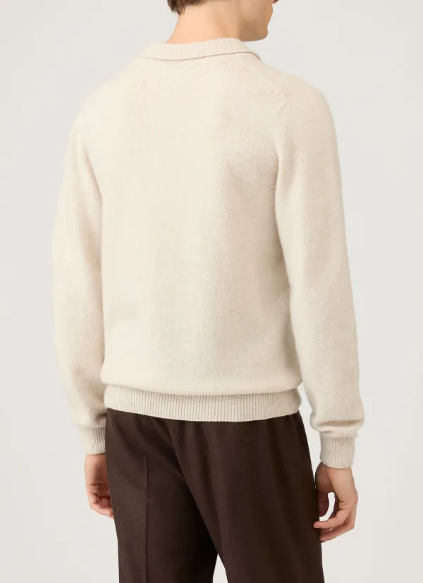 Modern Everyday Lambswool Knit Long Sleeve Polo Shirt