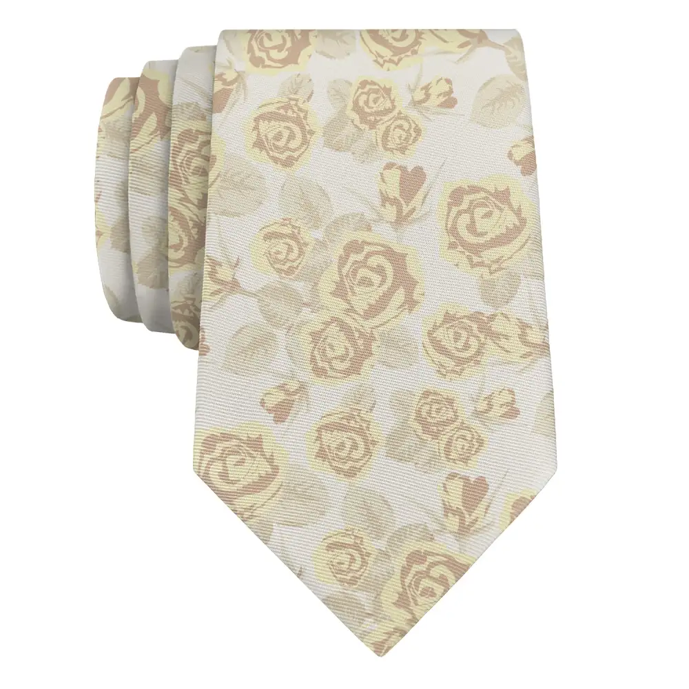 Rose Floral Pattern Necktie