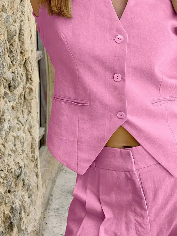High Waist Relaxed Top And Pants Set