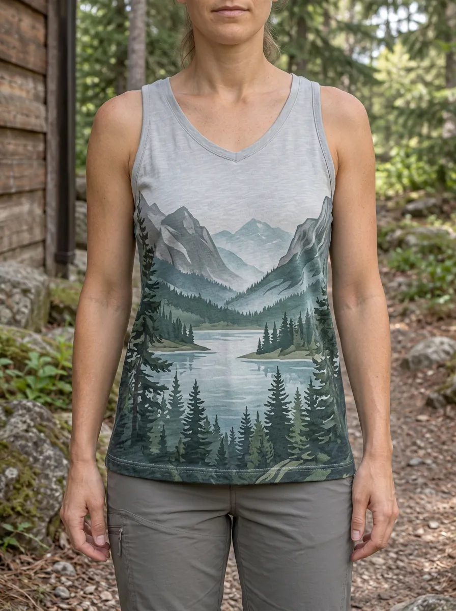 Women's Classic Nature Lover Mountain Lake Forest Tank Top