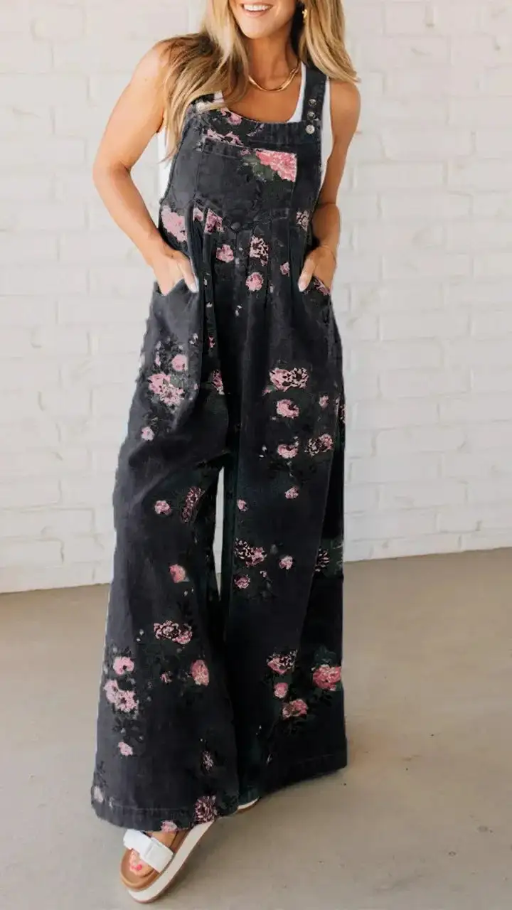 Utility Drawstring Lapel-Neck Jumpsuit
