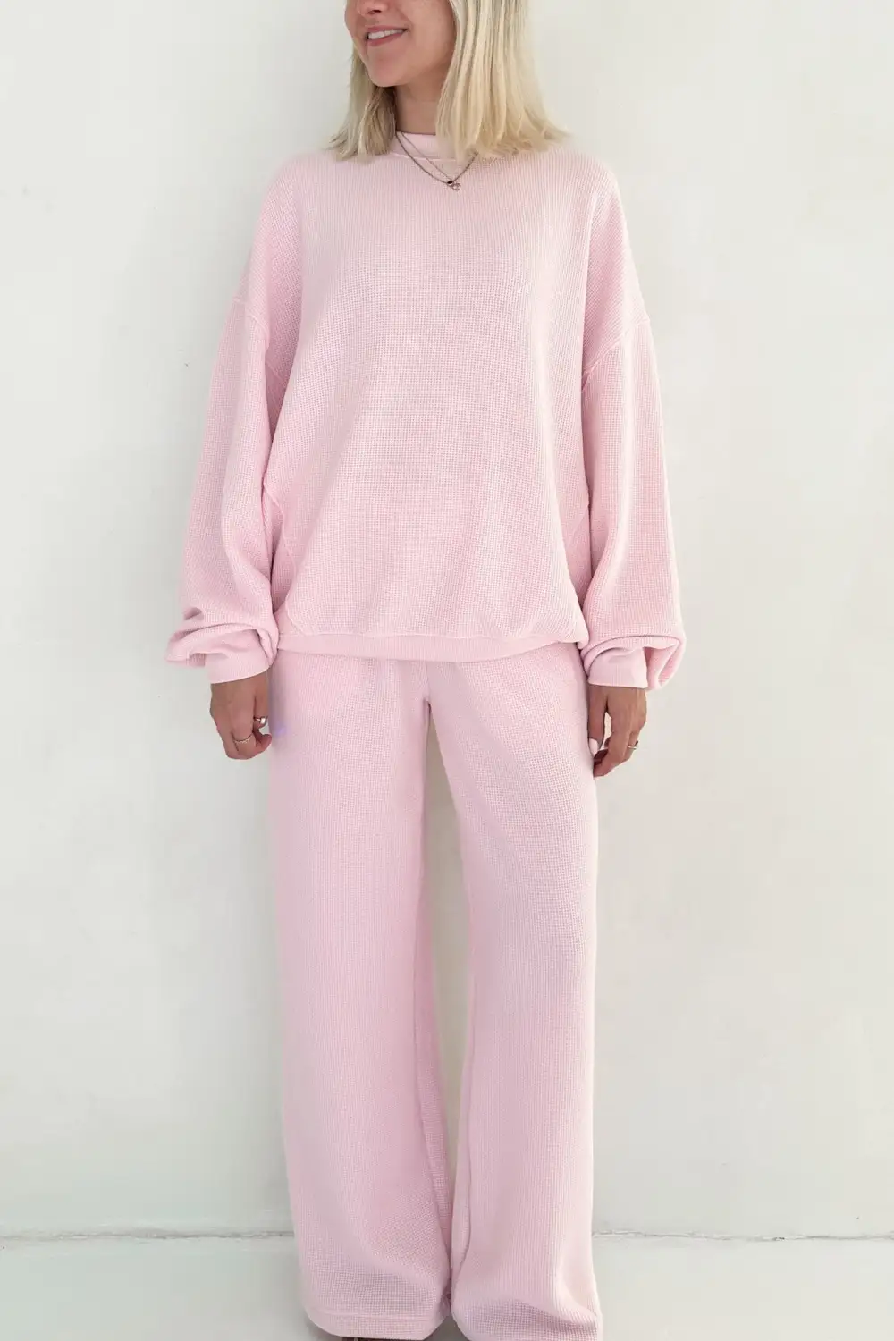 Neat Finish Waffle Knit Sweatshirt