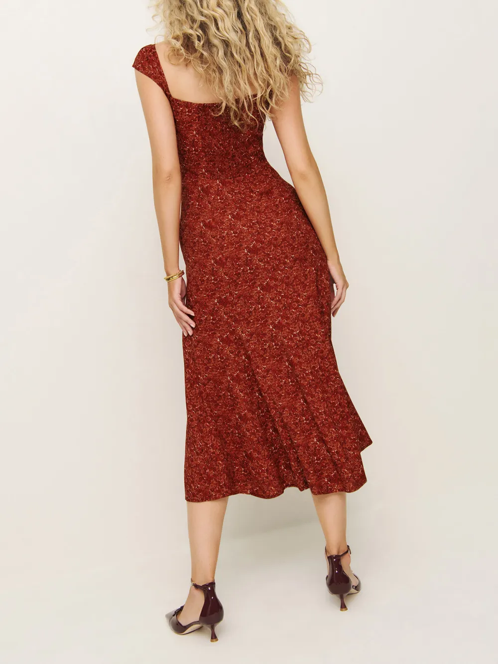 Sleeveless Square Neck Bodycon Midi Dress