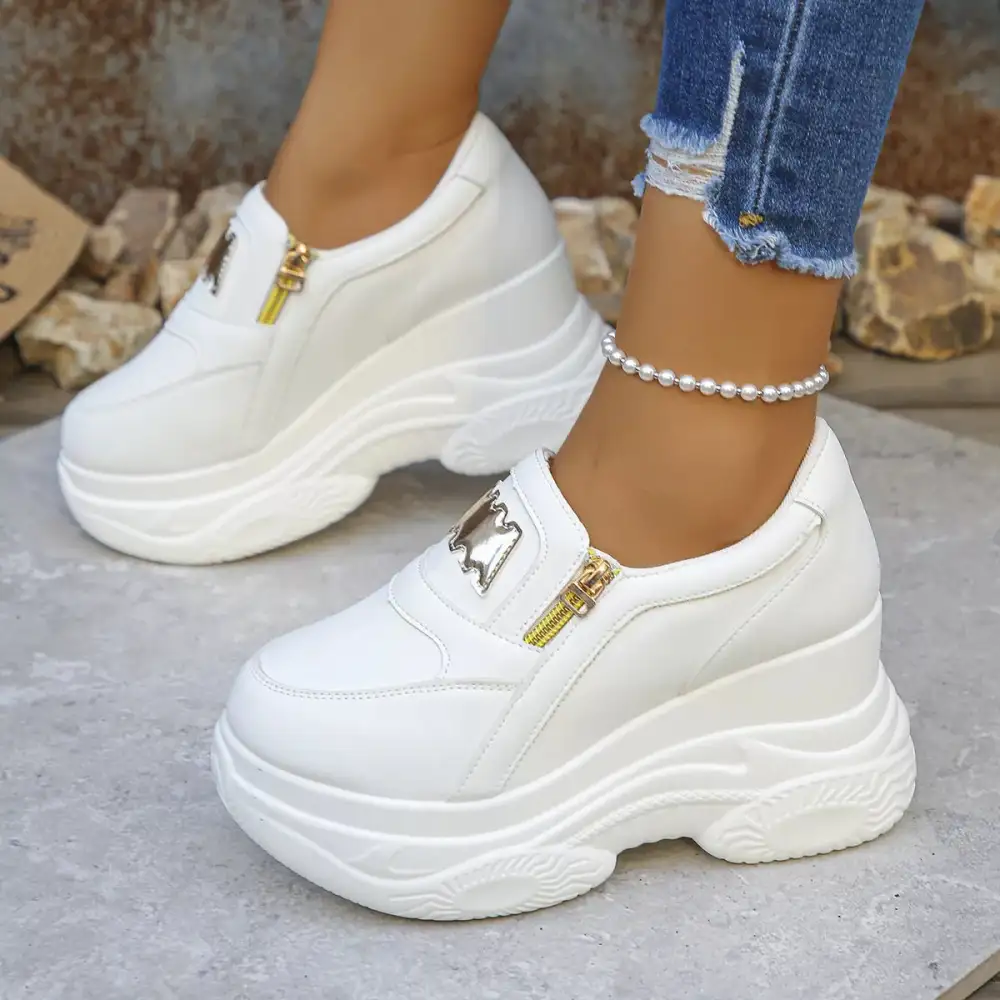Refined Round Toe Platform Sneakers