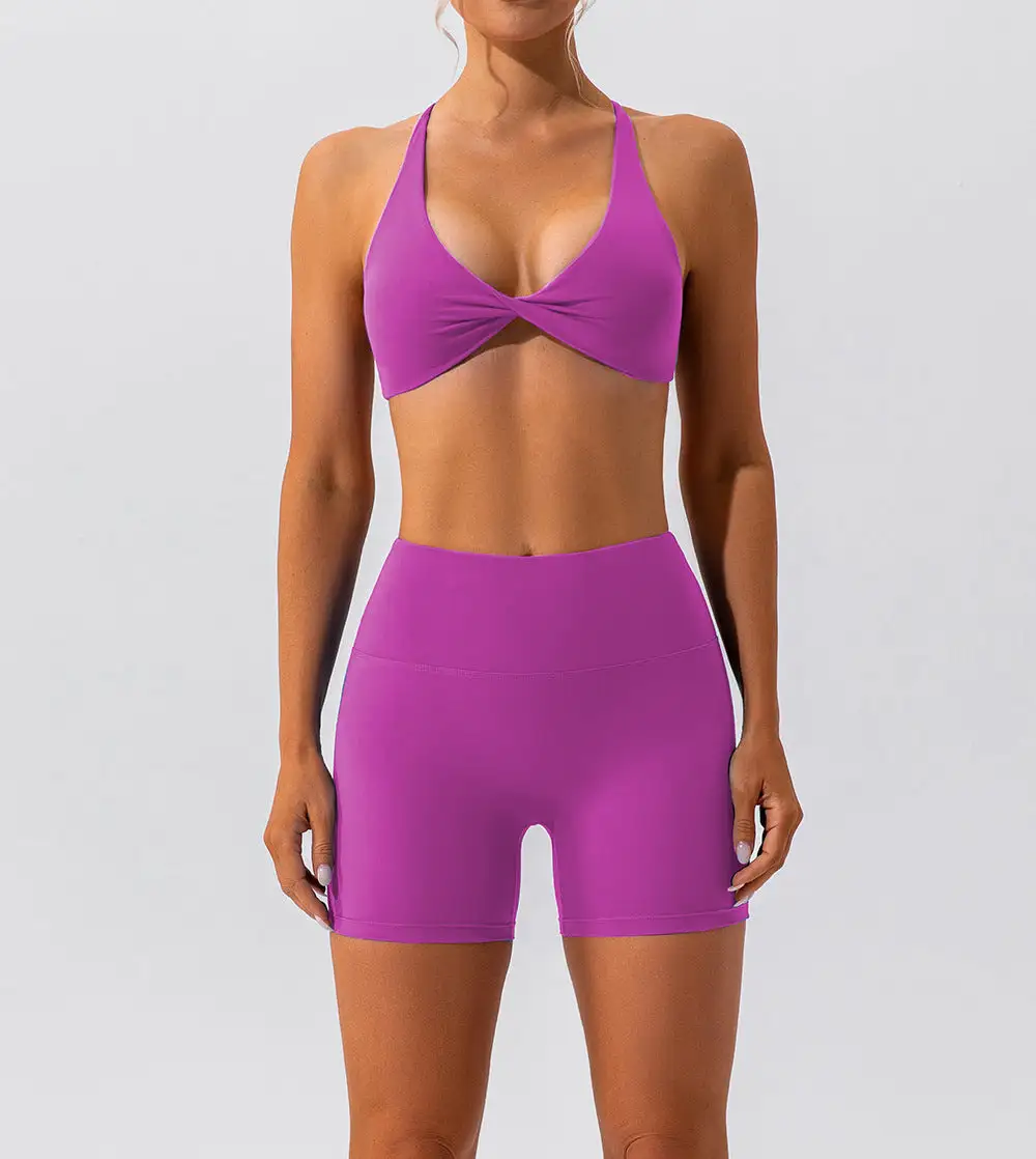 Quick-Dry Sleeveless Bra and Shorts Active Set