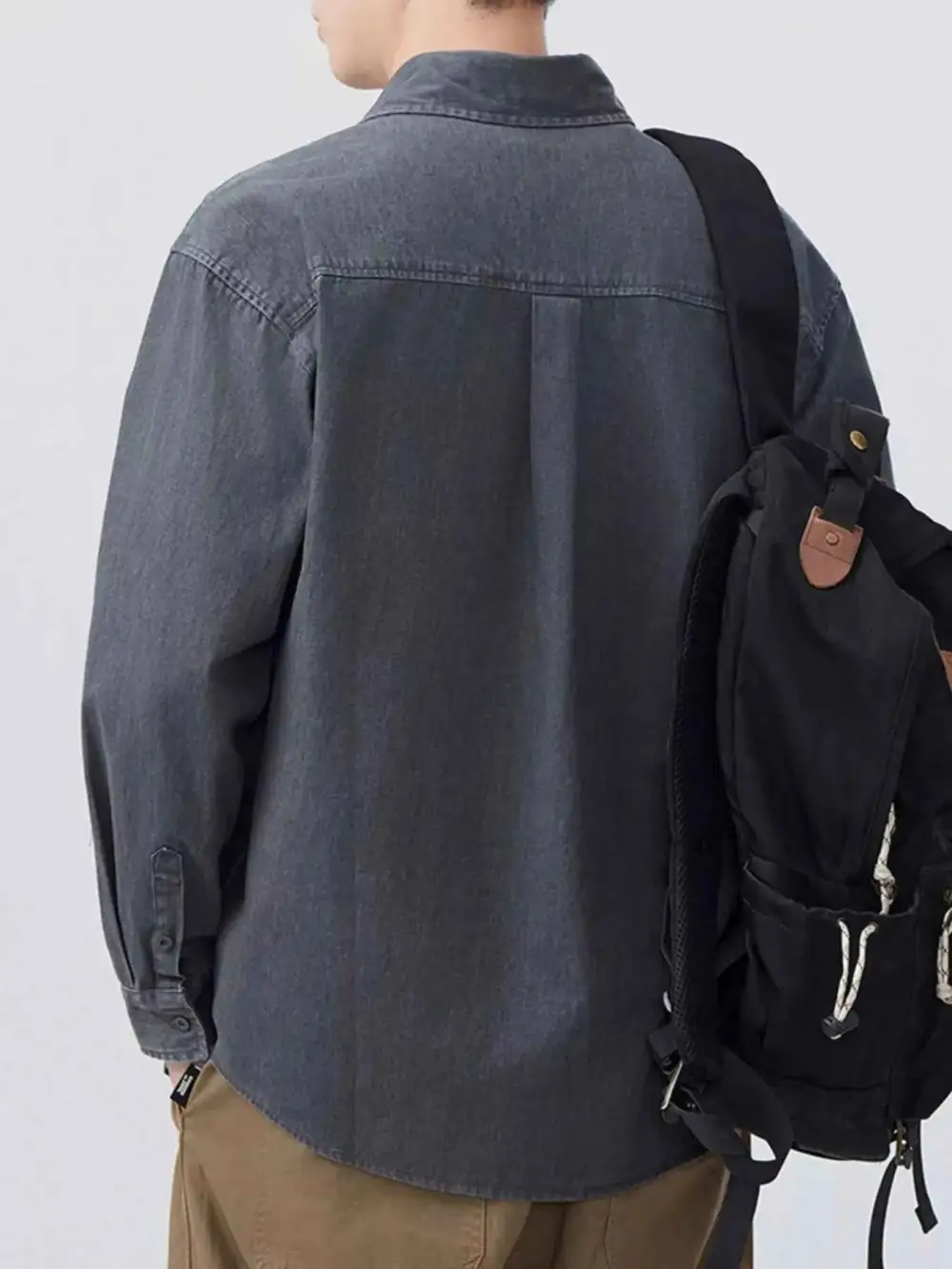 Button Up Long Sleeve Denim Shirt
