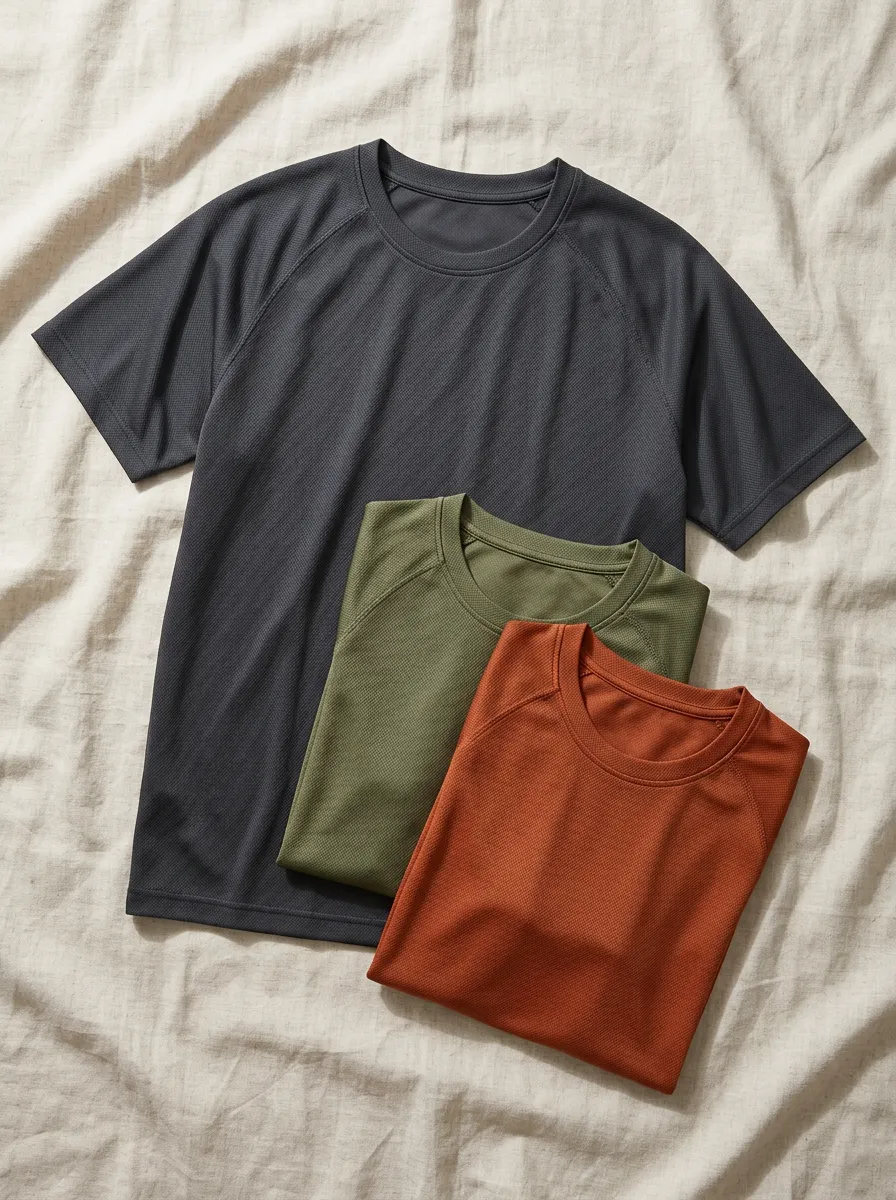 Men's Three-Pack Quick-Dry Relaxed-Silhouette T-Shirts