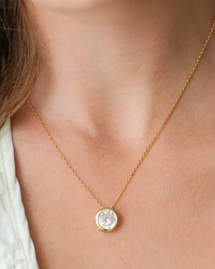 Bold Contemporary Faux Diamond Necklace