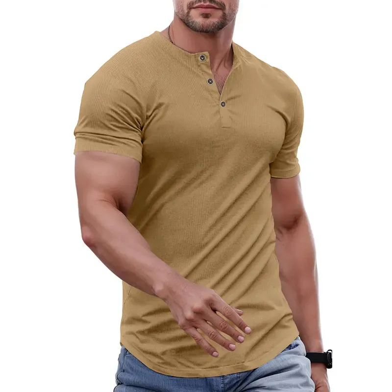 Men's Solid Color Slim Fit Longline T‑Shirt