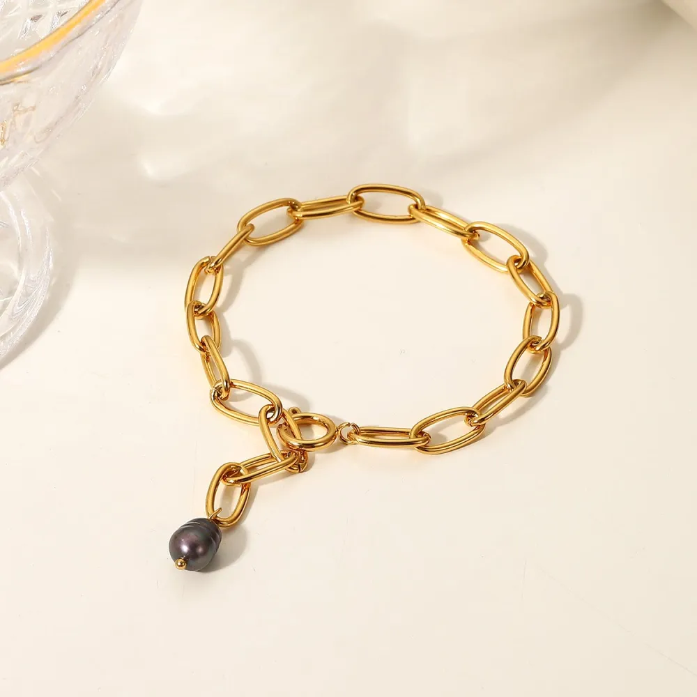 Link-Chain Stainless-Steel Bracelet
