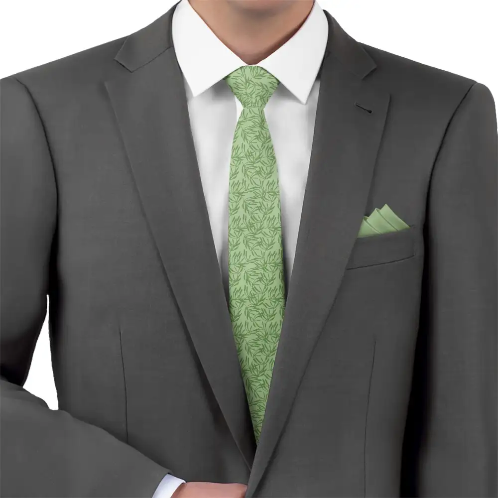 Botanical Leaf Pattern Necktie