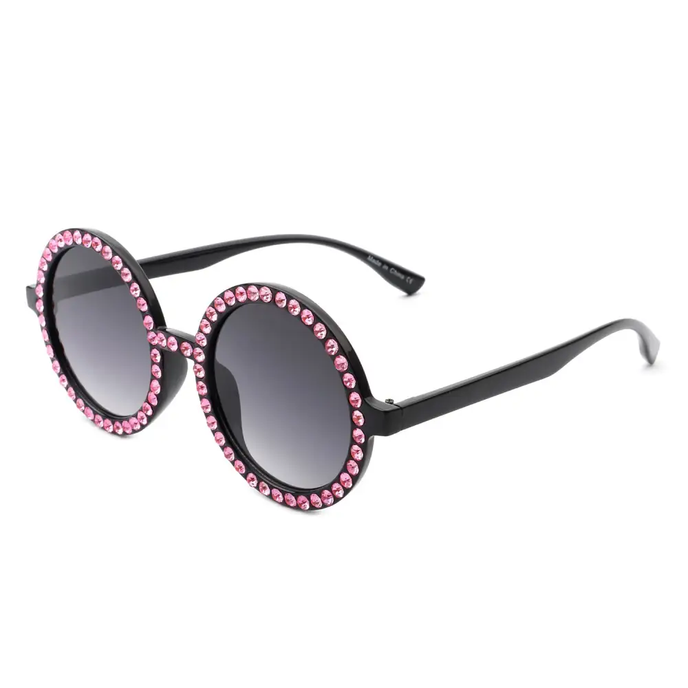 Fuzzy Round Frame Sunglasses