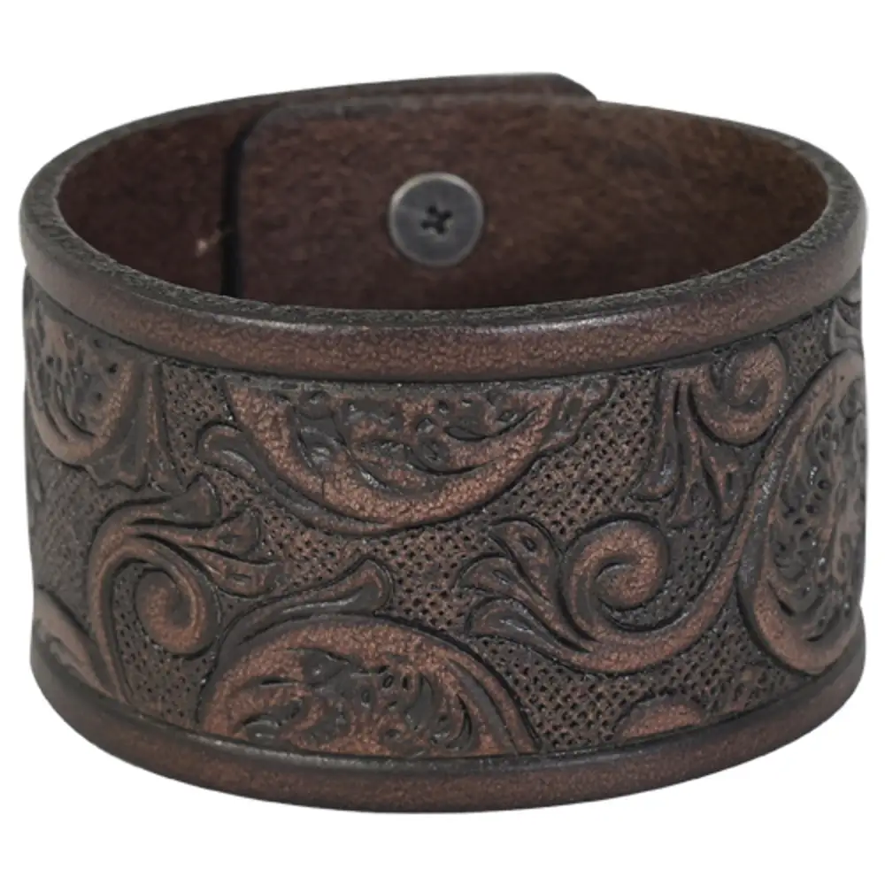 Tooled Leather Cuff Bracelet