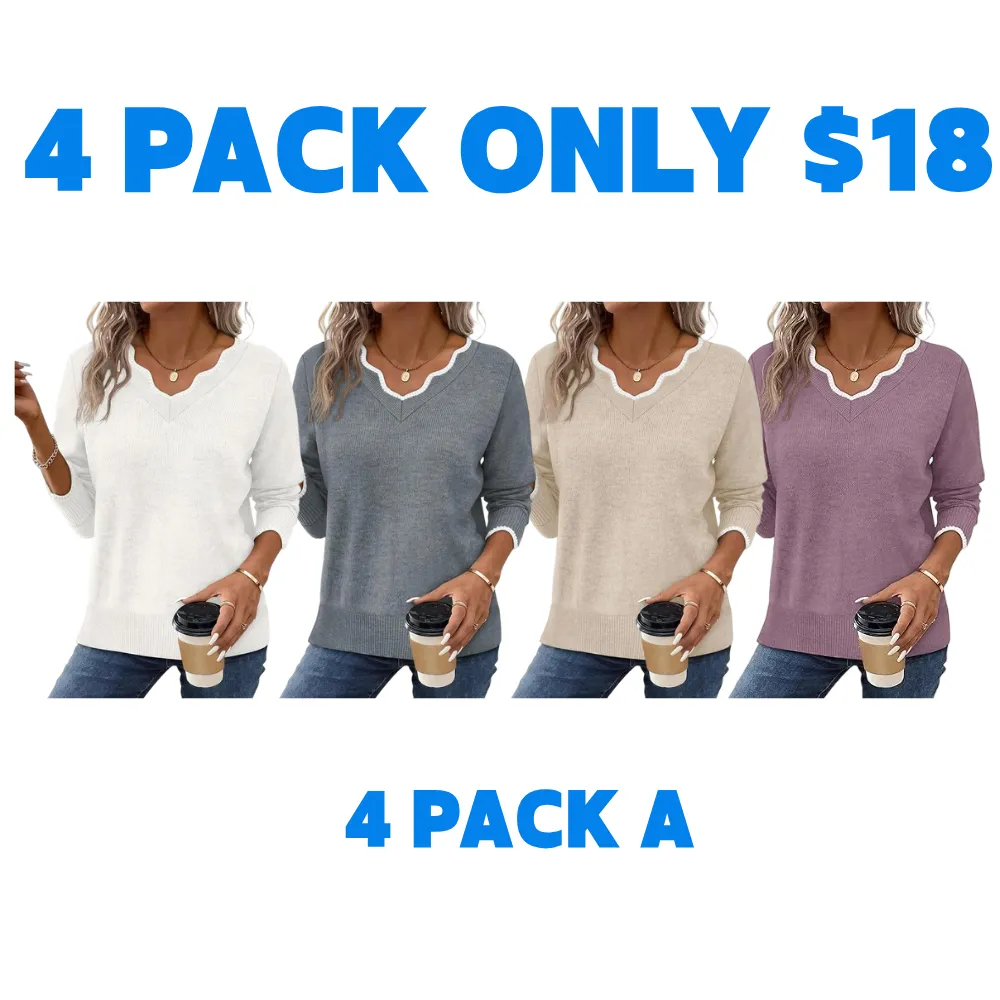 Women's Soft V-Neck Pullover Sweater
