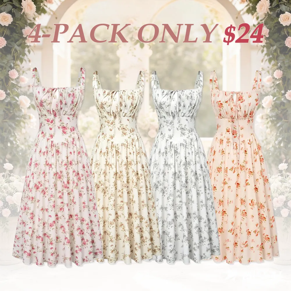 Women's Floral Corset Midi Sundress💞