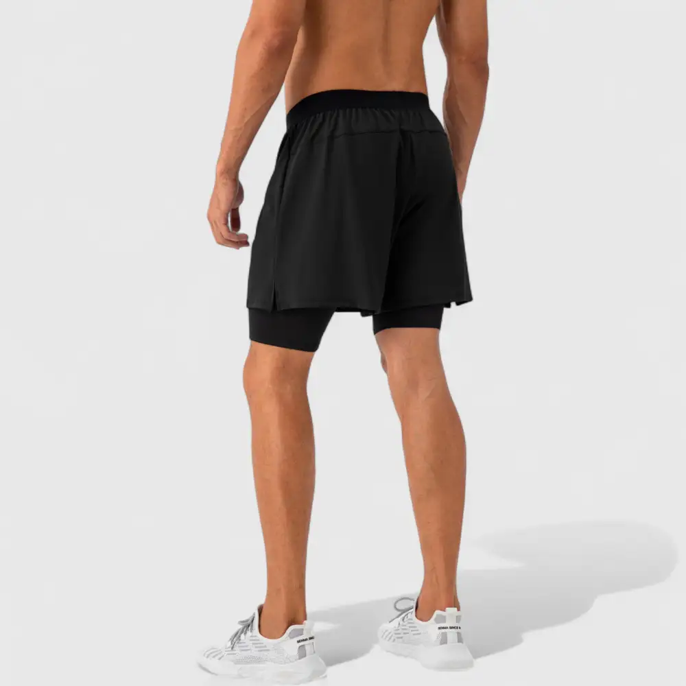 Elastic-Waist Compression Men's Athletic Shorts