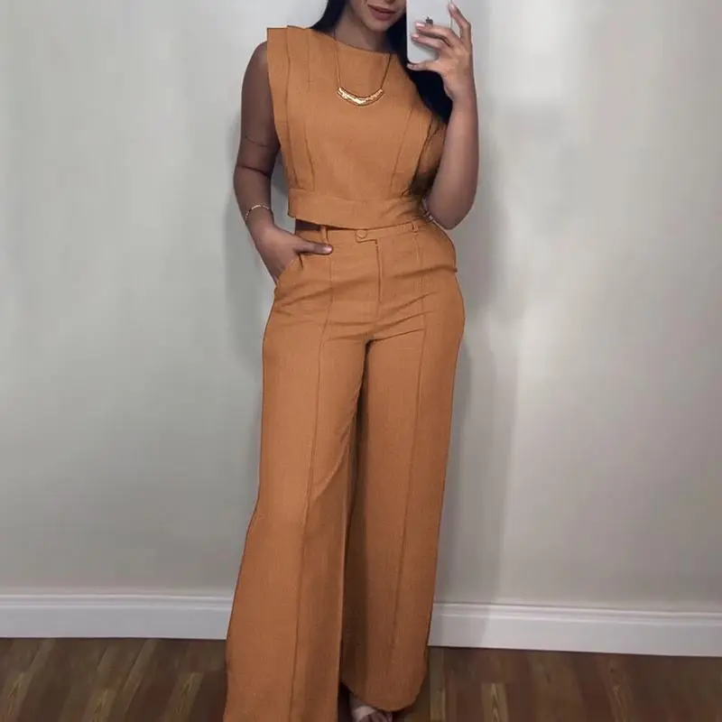 Women's Crop Top and Pocket Pants Set