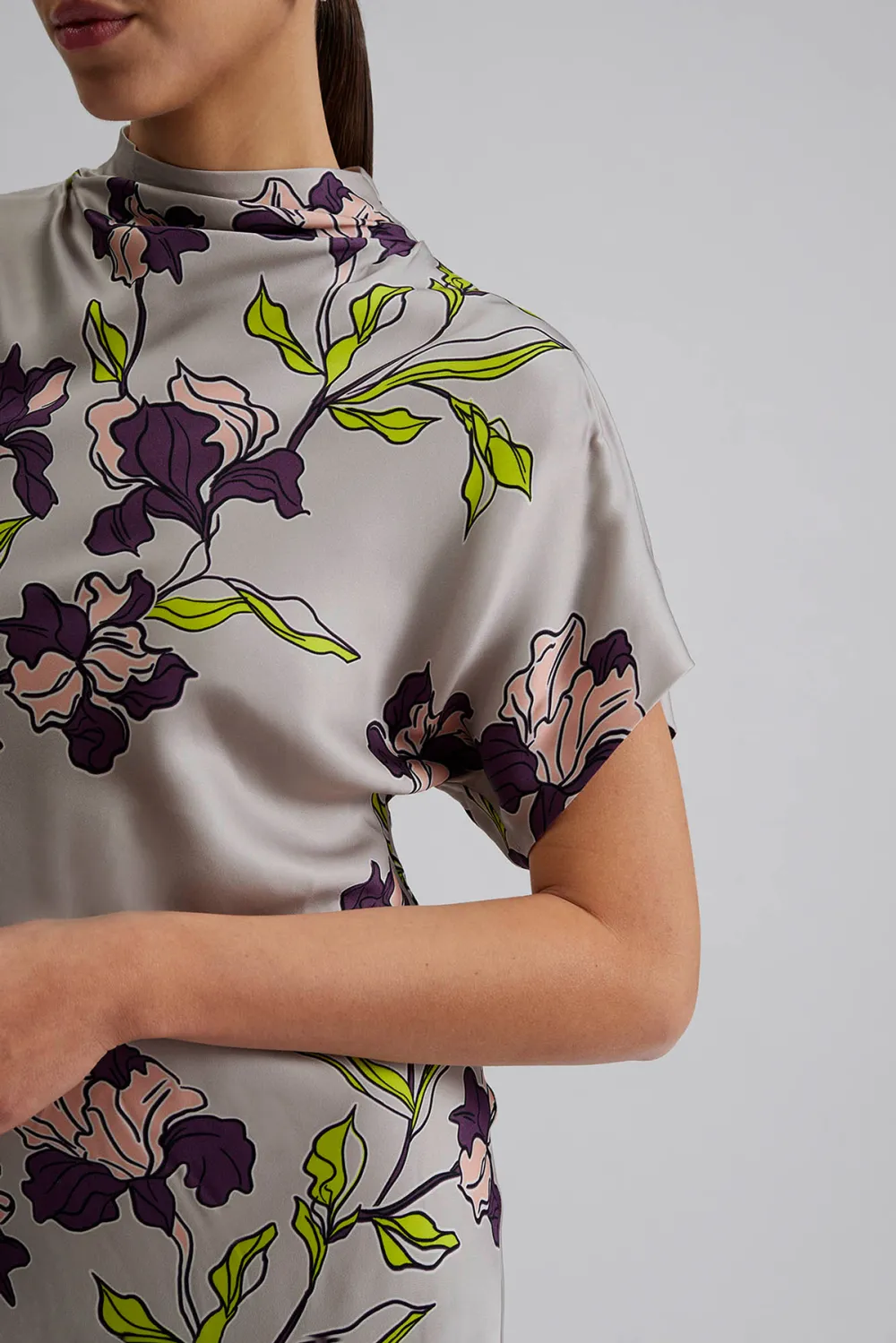 Mock Neck Sleeveless Midi Dress