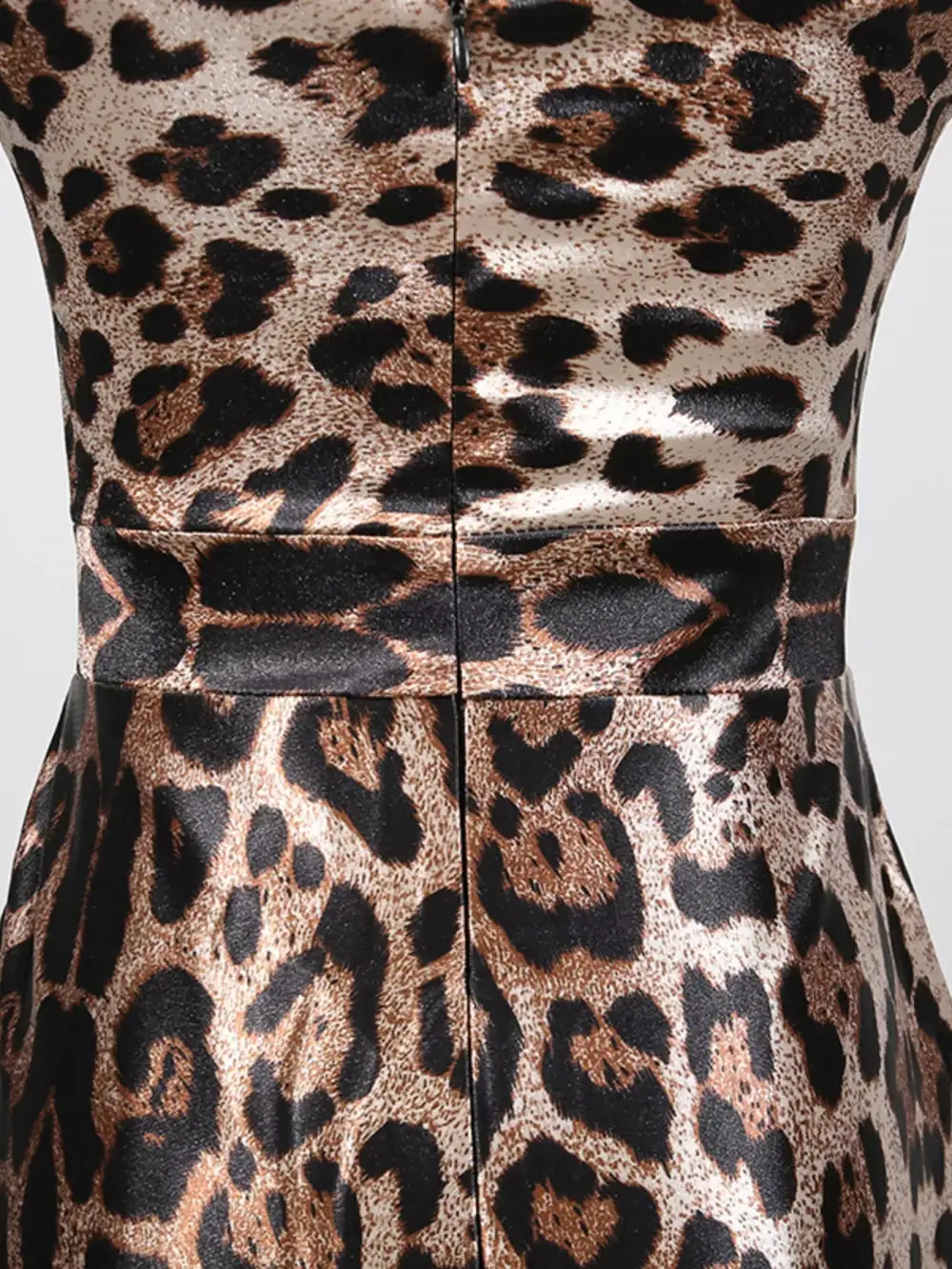Animal Print Slit Midi Dress