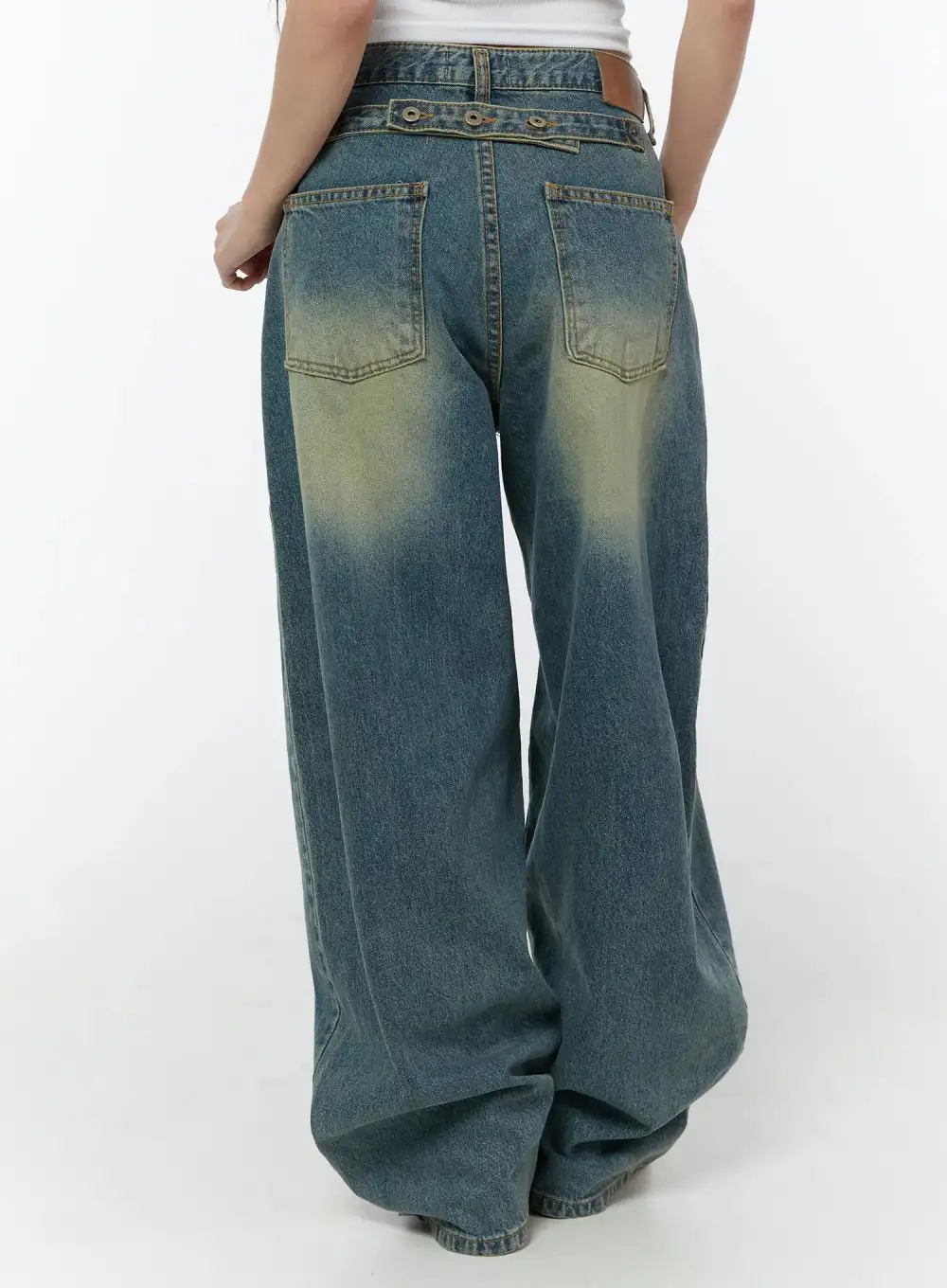 Vintage-Detail Vintage Wide Leg Jeans