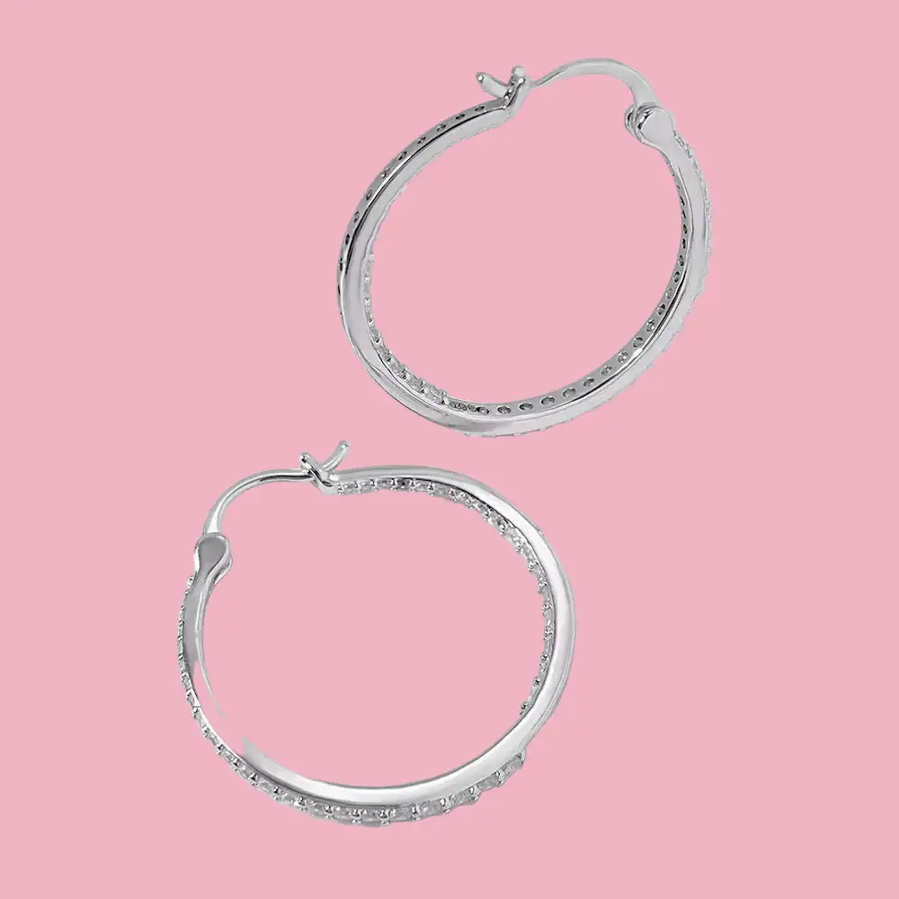 Cubic Zirconia Zirconia Hoop Earrings