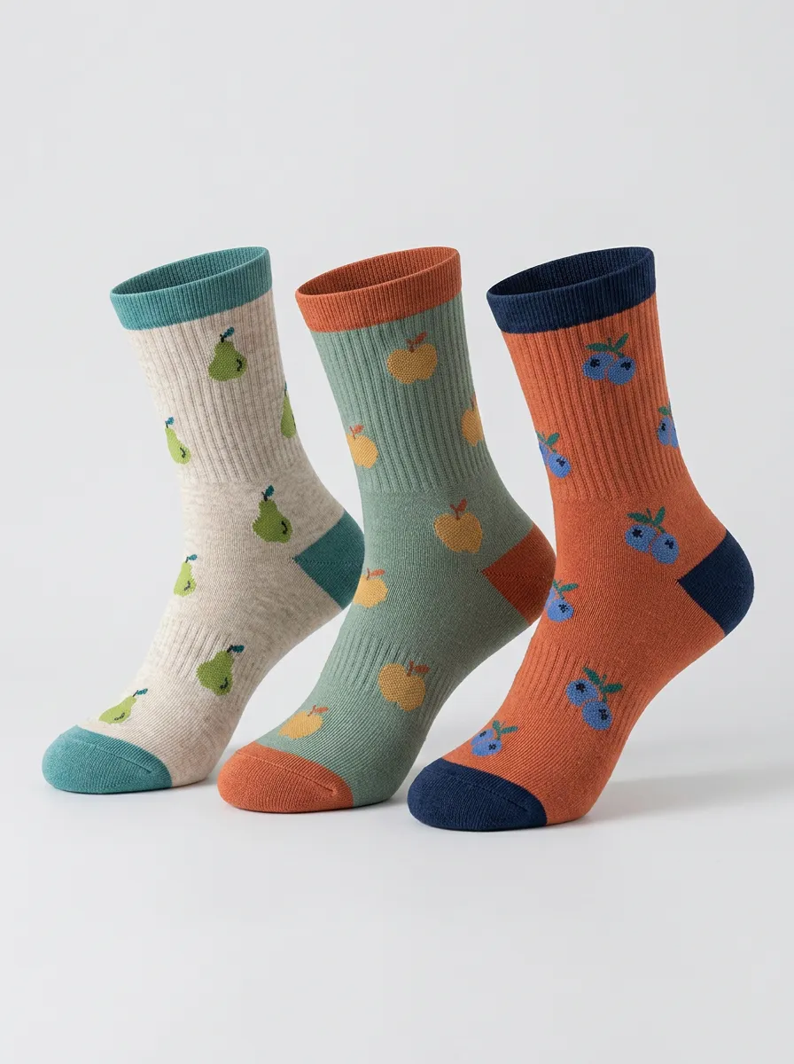 Refined Fruit Women's Three-Pair Crew Socks