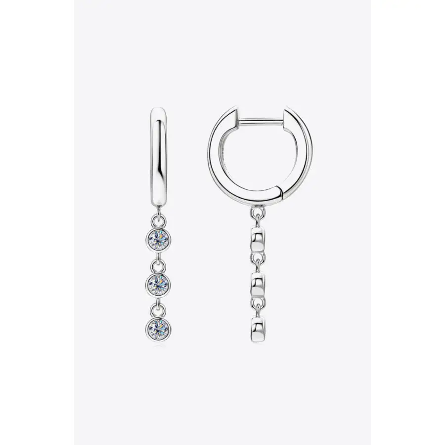 Moissanite Decor Sterling Silver Earrings