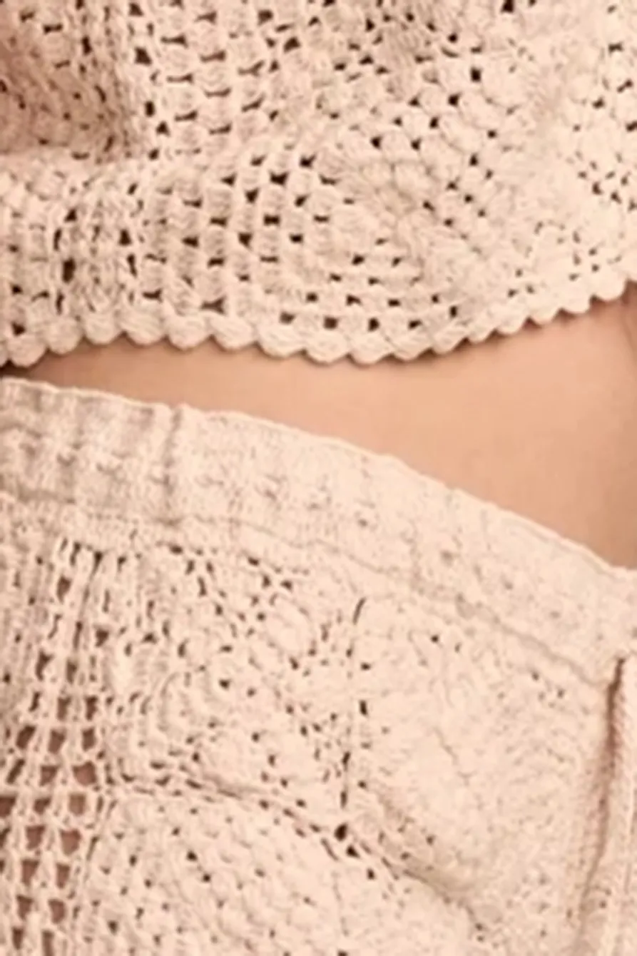 Blush Pink Festival Crochet Short