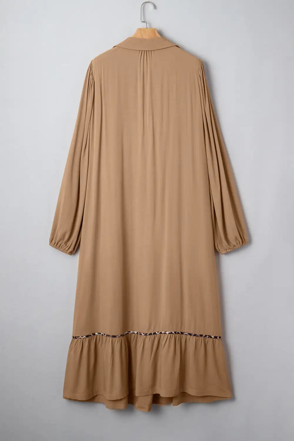 Finish Animal Print V Neck Smocked Dress