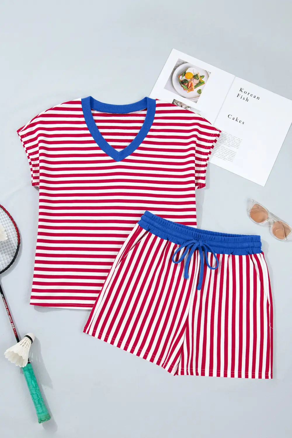 Drawstring Relaxed Shorts Lounge Set Comfort