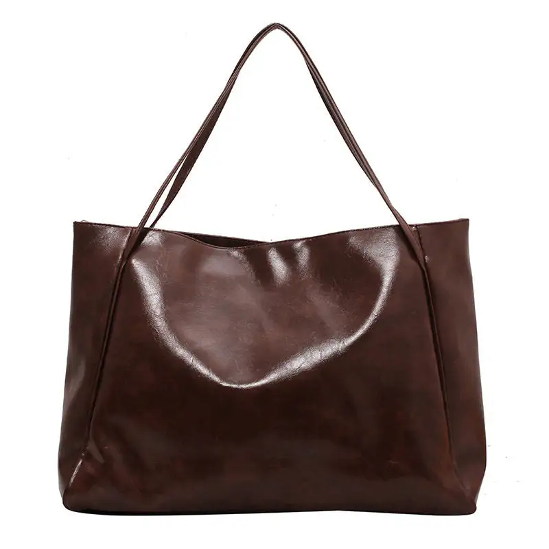 Compact Leather Roomy Everyday Tote Bag