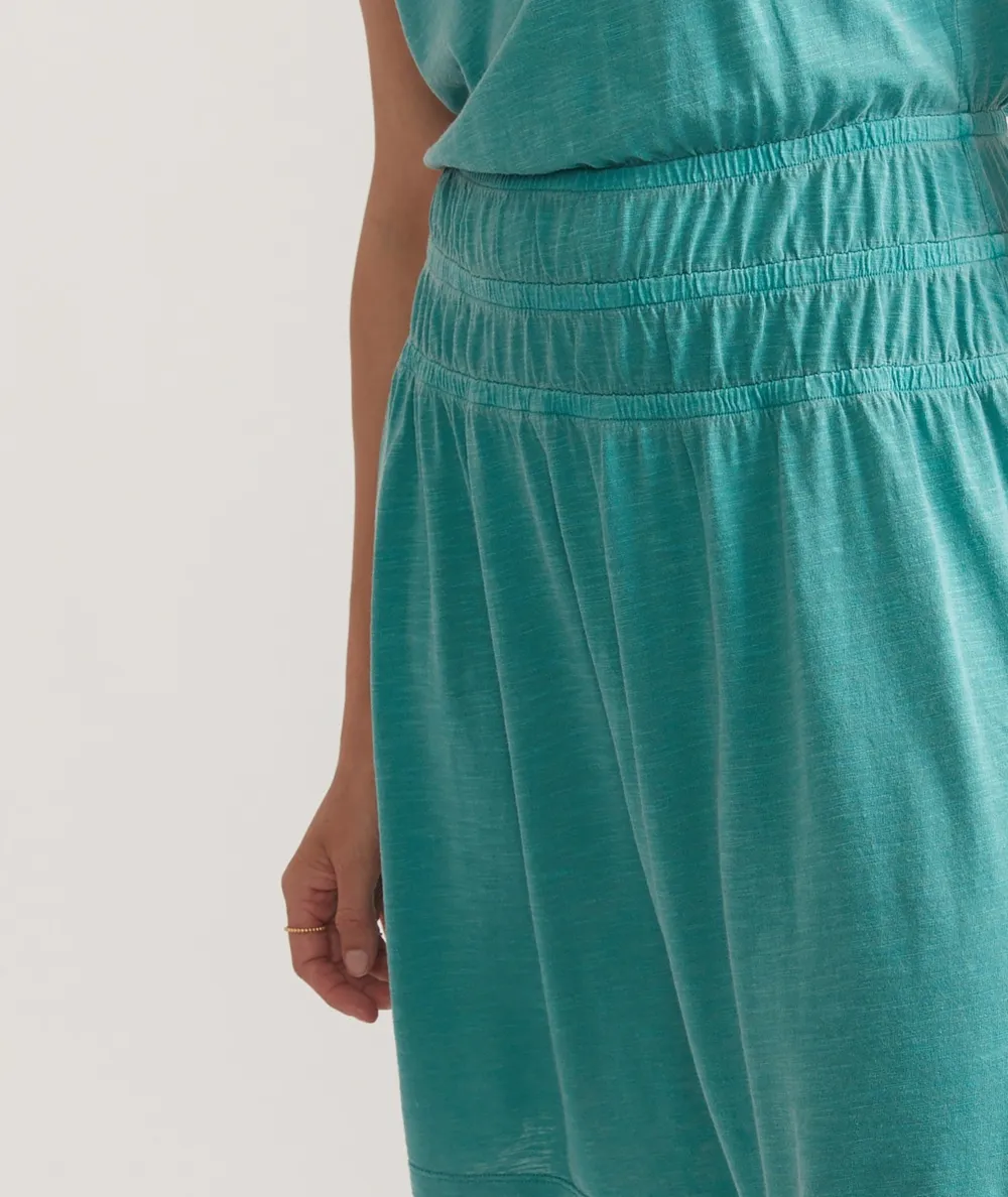 Teal Short Sleeve Mini Dress