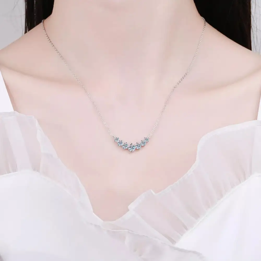 Understated Sterling Silver Moissanite Necklace