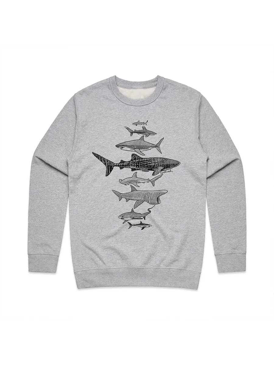 Simple shark pattern versatile casual sports shirt
