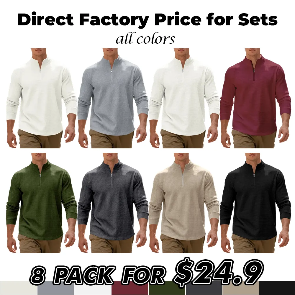 Men's regular fit solid color half-zip sweatshirt