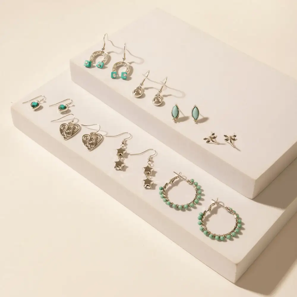 Polished Framed Artful Earring Set