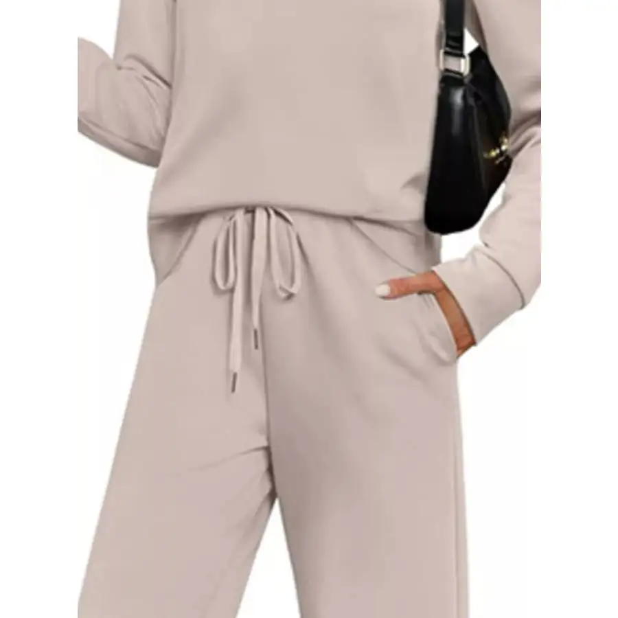 Casual Long Sleeve Top and Pants Set