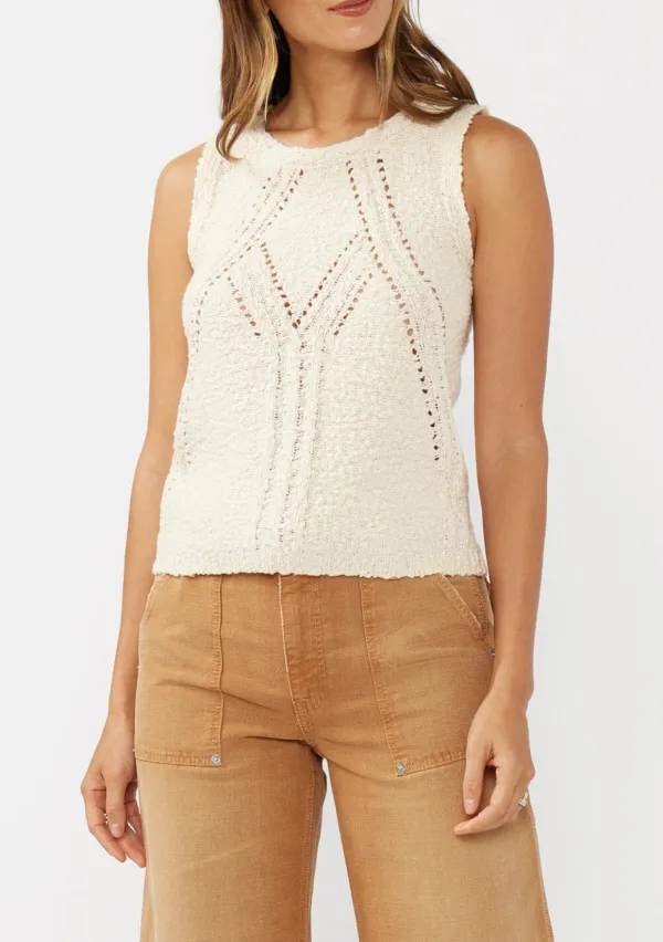 Hollow Round Neck Sweater Tank