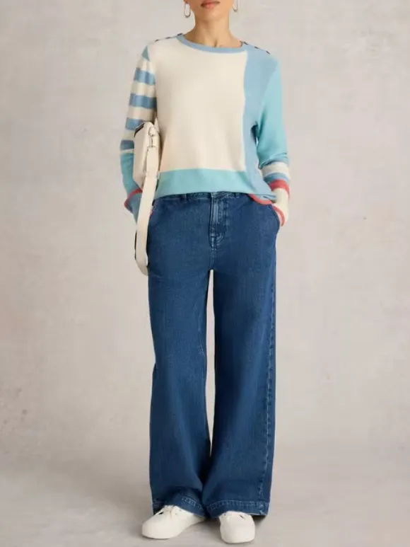 Crew Neck Colourblock Jumper