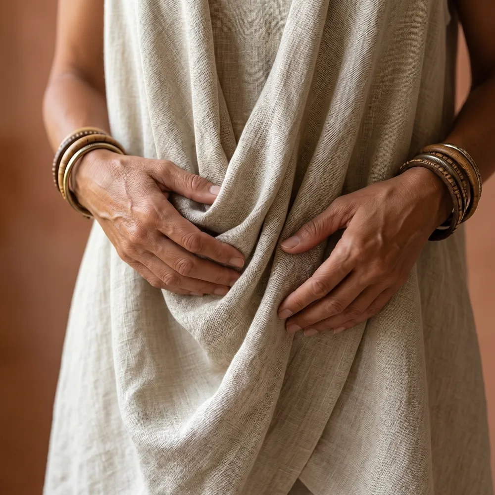 Draped Linen Two Piece Set