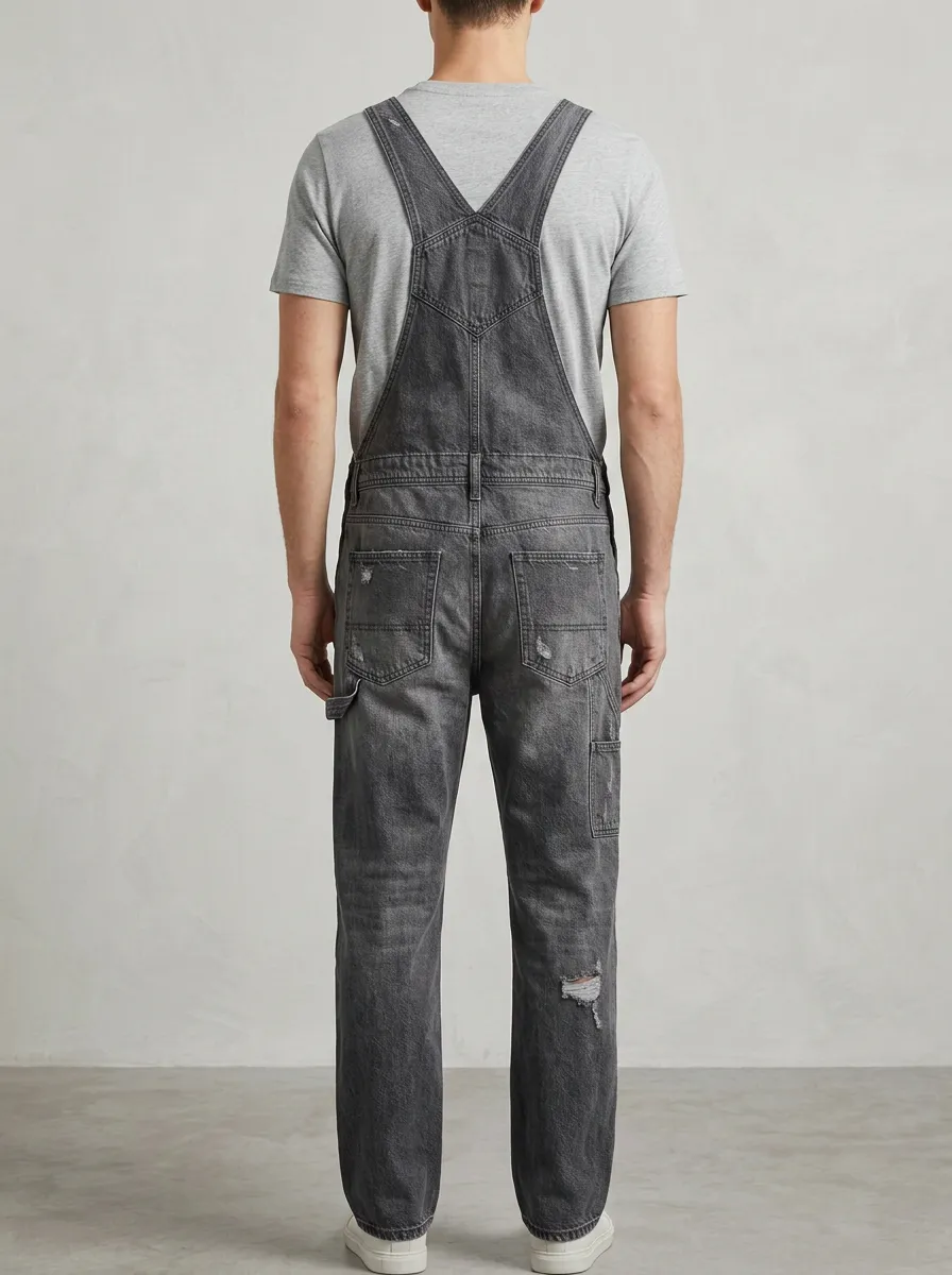 Men's Classic Streetwear Denim Bib Overalls