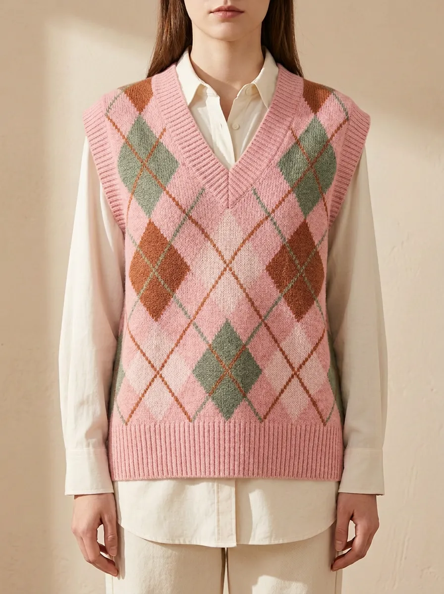 Preppy Argyle Sweater Vest