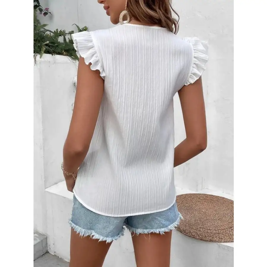 V-Neck Ruffled Tank Top