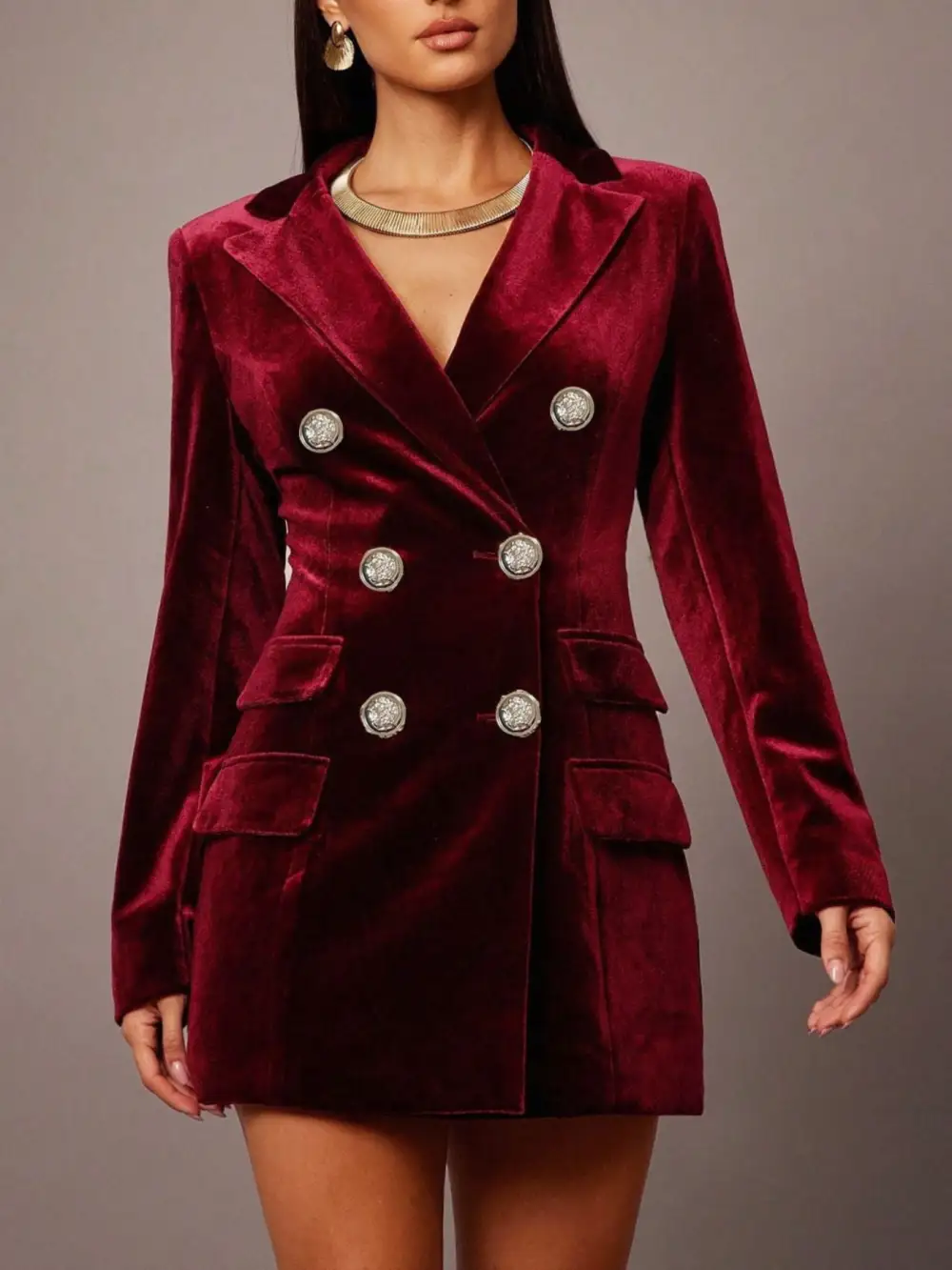 Structured Shape Velvet Dress